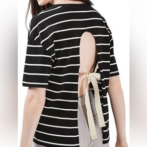 TOPSHOP Stripe Tie Back Tee Ribbon 4
